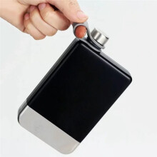 Stainless Steel 9oz Pocket Hip Flask Drink Whiskey Flasks Russian Liquor Pot Painted Wine Bottle As Gift Black