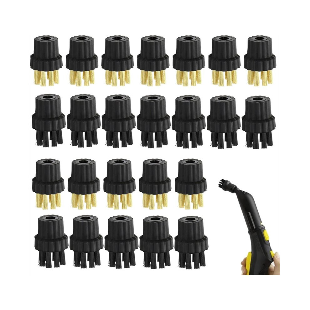 24Pcs Steam Cleaner Attachments M8 Steam Cleaner Brush Steam Mop Accessories 12Pc Nylon Brushes 12Pc Brass Brushes 4712970330099