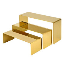 Set di 3 Espositori per Borse, Espositore per Borsette, Espositore per Borse da Lavoro, Scarpiera per Portafogli, Scarpe, Profumi, Oro.