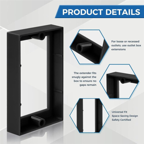 New 1/2 Inch Socket Box Extender Power Outlet Extender Suitable for Electrical Boxes and Power Outlets 1