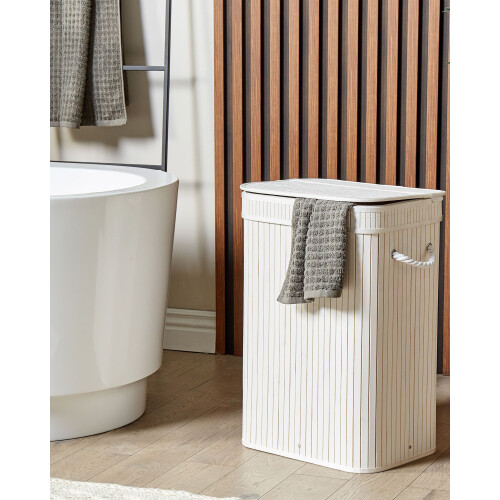 Beliani Laundry Basket KALUTARA Bamboo White 72 L 1