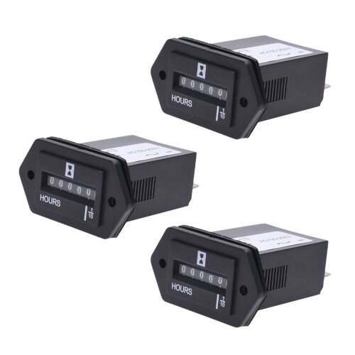 3X AC100-250V Electromechanical Hour Meter Counter