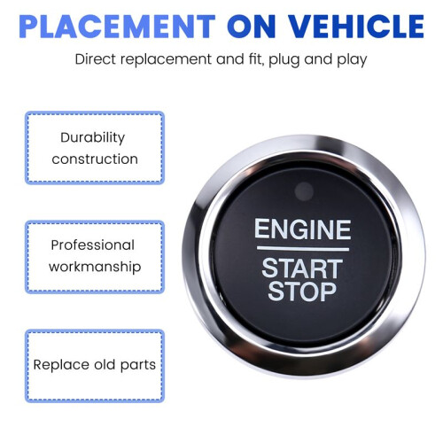 Car One-Touch Start Push Button Ignition Start  Button JD8T-14C376AA DG9T-14C376 for  Explorer  Fusion 2