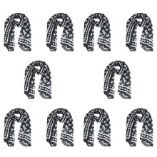 10X Black Chiffon Silk Feeling Skull Print Fashion Long Scarf Shawl Scaf Wrap for Women + Keyring