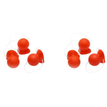 6Pcs Red Clown Nose Honking Squeaking Clown Nose with Elastic Rope for Adults Halloween Cosplay Costume Accessories