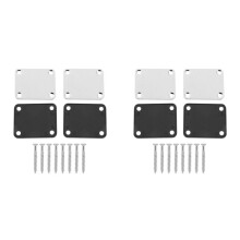 4 Pcs Guitar Metal Neck Plates with Plastic Mat for Strat Tele Style Electric Guitar Replacement, Chrome