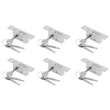 6X Invisible/Door Lock, Sliding Door Hook Lock, Alloy Lock Body, Frame Glass Door, Sturdy, Durable, Door Hardware