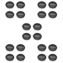 20 Pièces Séries 133mm Enjoliveur pour 500 Roues Jeu de Capuchons de Moyeu Central 68078419AC 68078421AC Cache-Poussière 51884863 Argent
