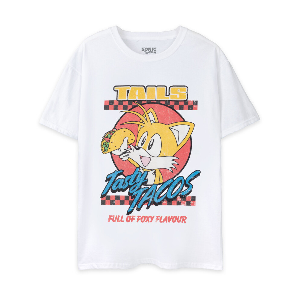 Sonic The Hedgehog (Small) Short Sleeved T-Shirt (Unisex ) White