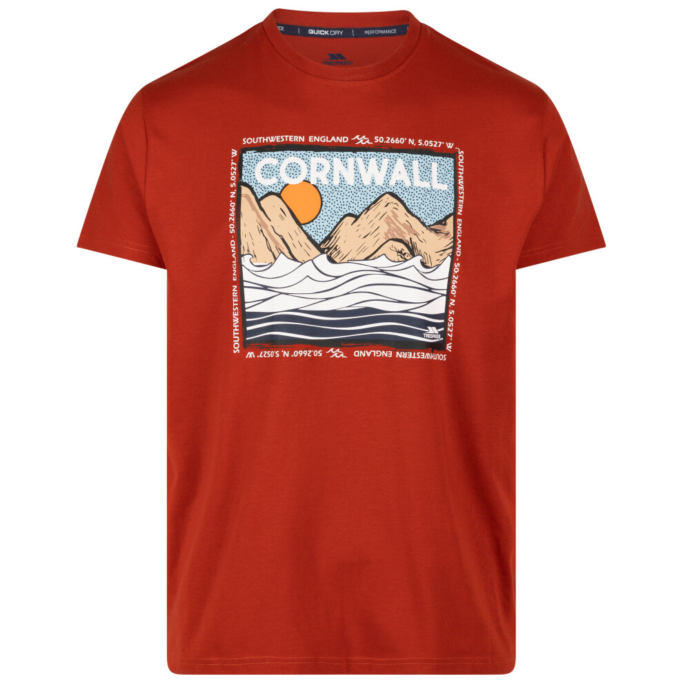 Trespass (M, Salsa) Mens 180Gsm Quick Dry T-Shirt - Vellay