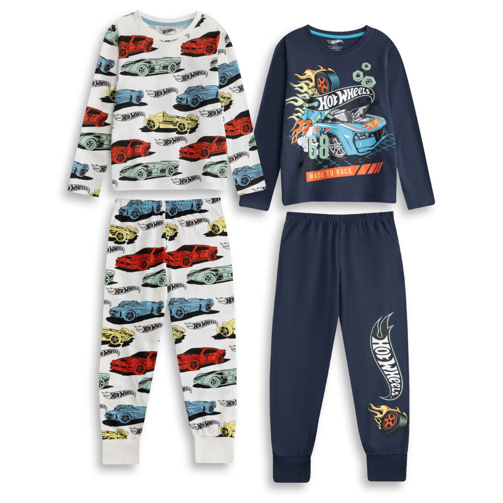 Photos - Other Textiles Hot Wheels (5-6 Years)  Multi-Pack of 2 Long Sleeve Long Leg Pyjama Set  (Unisex Kids Multicoloured)