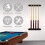 Billard-Queue-Rack Aus Hartholz mit 4 LöChern, ein der Wand Befestigt, Pool-Queue-Rack, 6 Clips, Billardhalter, ZubehöR 3