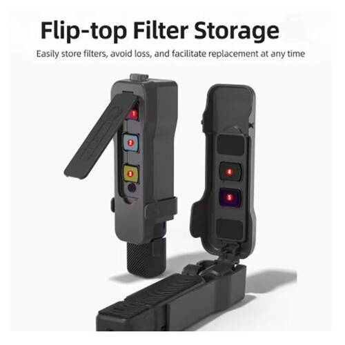 Magnetic Flip Case for  Osmo Pocket 3, Shockproof Cover with 5 Filter Slots & Elastic Band 1
