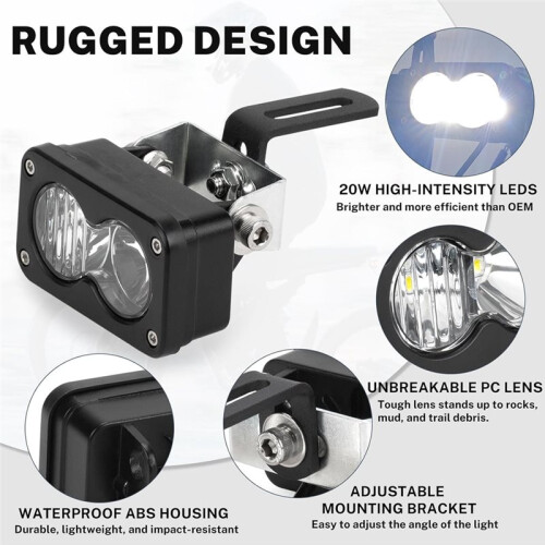 LED Headlight Upgrade Kit for Ridstar Q20/Q20 Lite/Q20 Pro with Mount Bracket Extension Cable Front Light Headlight A 2