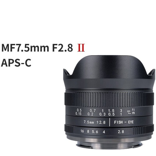 Lente Única Microtipo  Angular Olho de Peixe 7,5 mm F2.8 II para  A600, Compatível com Lentes para  e-Mount e Lentes de Formato APS, 2
