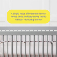 Breathable Mesh Liner for Full-Size Cribs, Classic 3mm Mesh, Peaceful Elephants, Summer 3D Breathable Baby Bed Surround