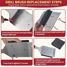 Bristle Free Grill Brush Safe BBQ Cleaner with Stainless Steel Scraper Includes Replacement Brush for Outdoor Grill