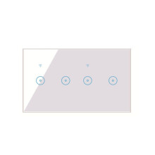 Wifi  Wall Light  10A Glass Touch Panel Wireless Interuptor 4 Gang Wireless Remote Control (White)