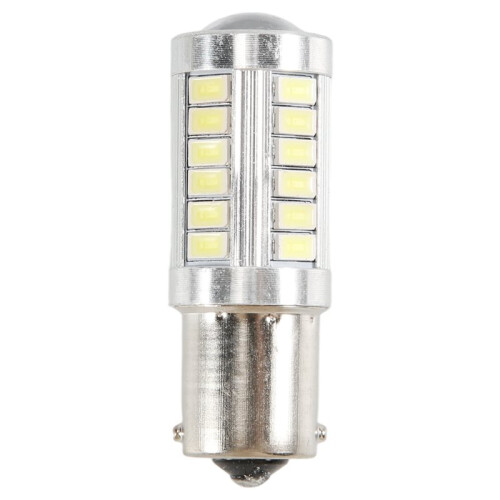 BA15S 12V White LED Sidelight Indicator Car Light Bulb 1156 P21W Silver 33-LED