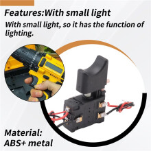 7.2 V - 24 V Lithium Battery Cordless Drill Speed Control Trigger With Small Light