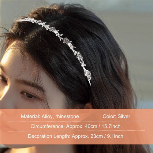Bridal Bridesmaid Flower-Leaf Pattern Headband Wedding Tiara