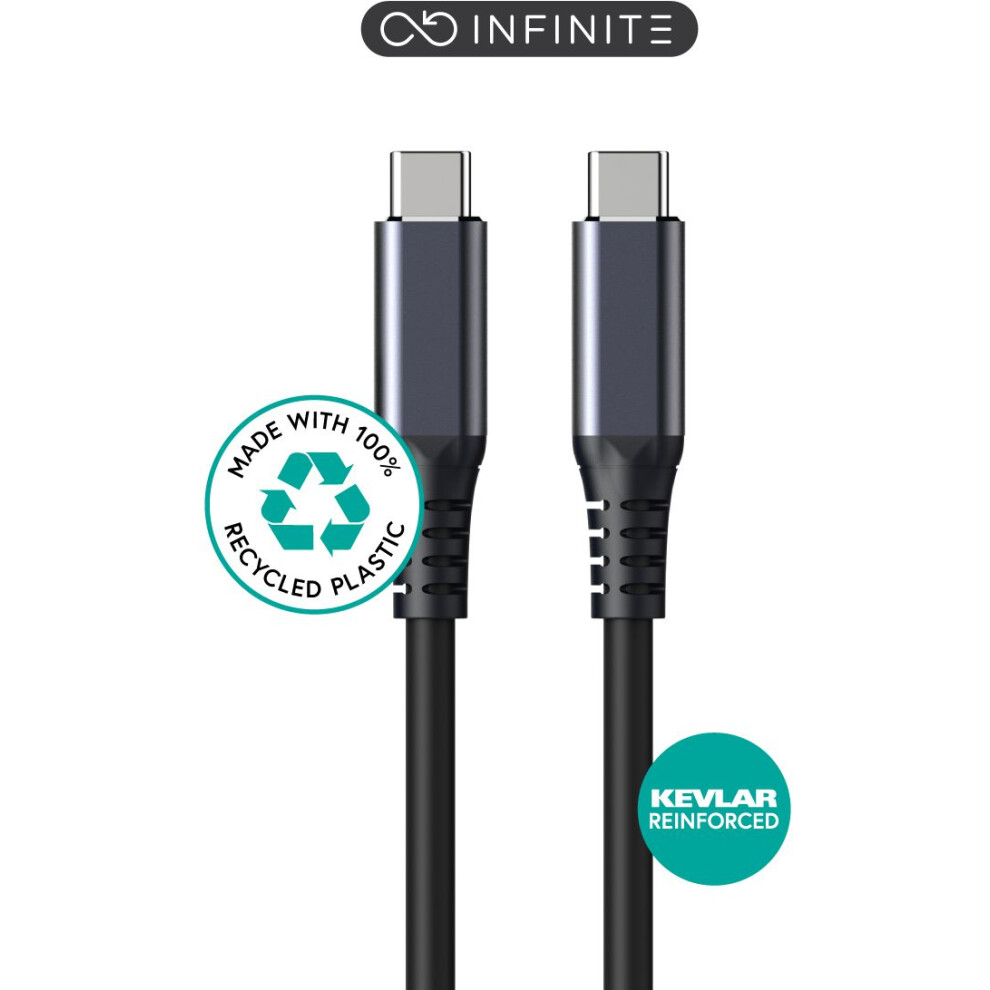 Estuff Infinite Super Soft Usb-C Cable | Usb4 Gen2x2 | 1M | 100W | 20Gbps | 8K/60Hz | 100% Recycled Pvc Free Plastic 5715063458433