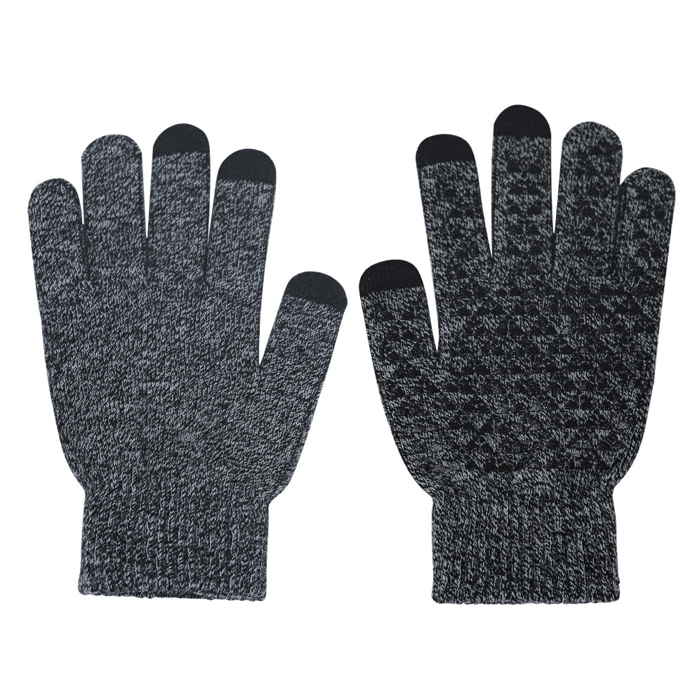 (M5-B- + Anti-Slip Gloves) Bestseller Bluetooth Music Beanie Hat, Stereo Headphones, Detachable Washable & Rechargeable New Design Black/Gray 4016077587968