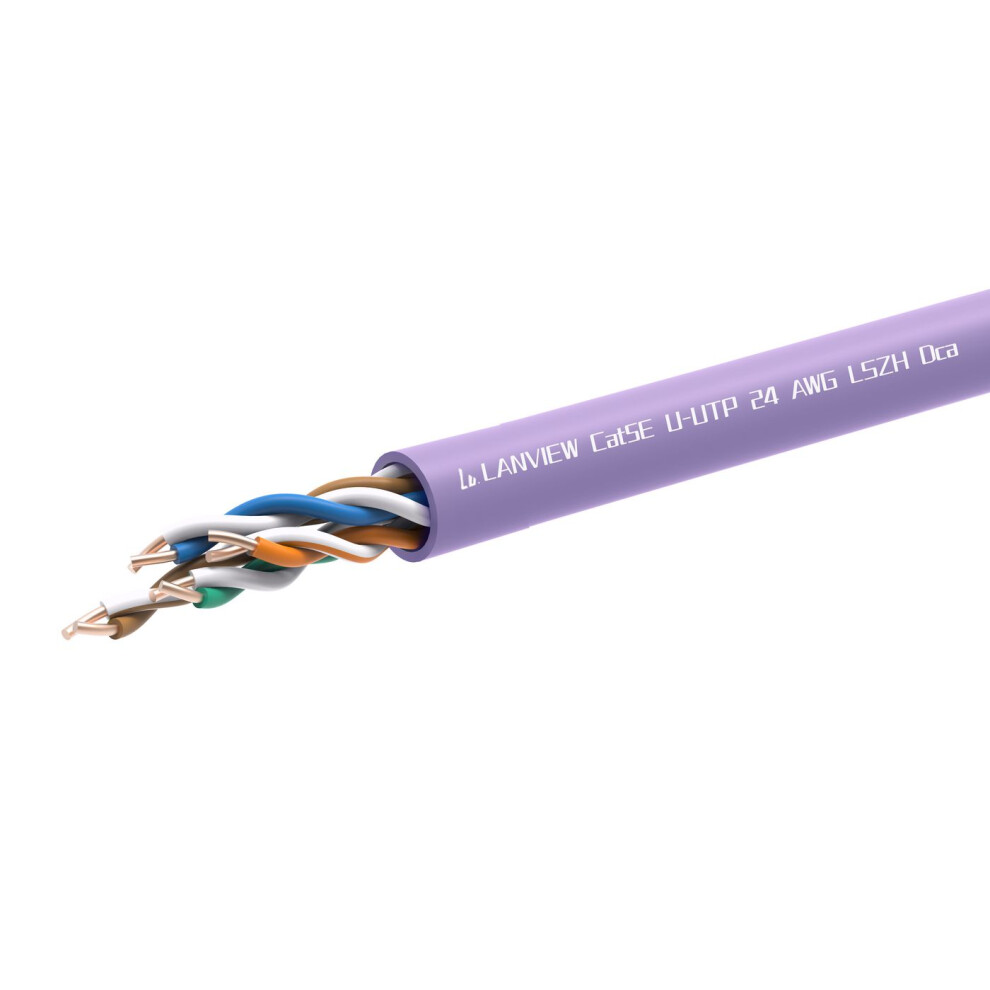 Lanview Cat5e U-Utp Network Cable Lszh Dca 305M 0.49Mm Wire Purple 5715063117231