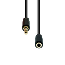 ProXtend Mini-Jack 4-Pin Slim Extension Cable Black 0.5M