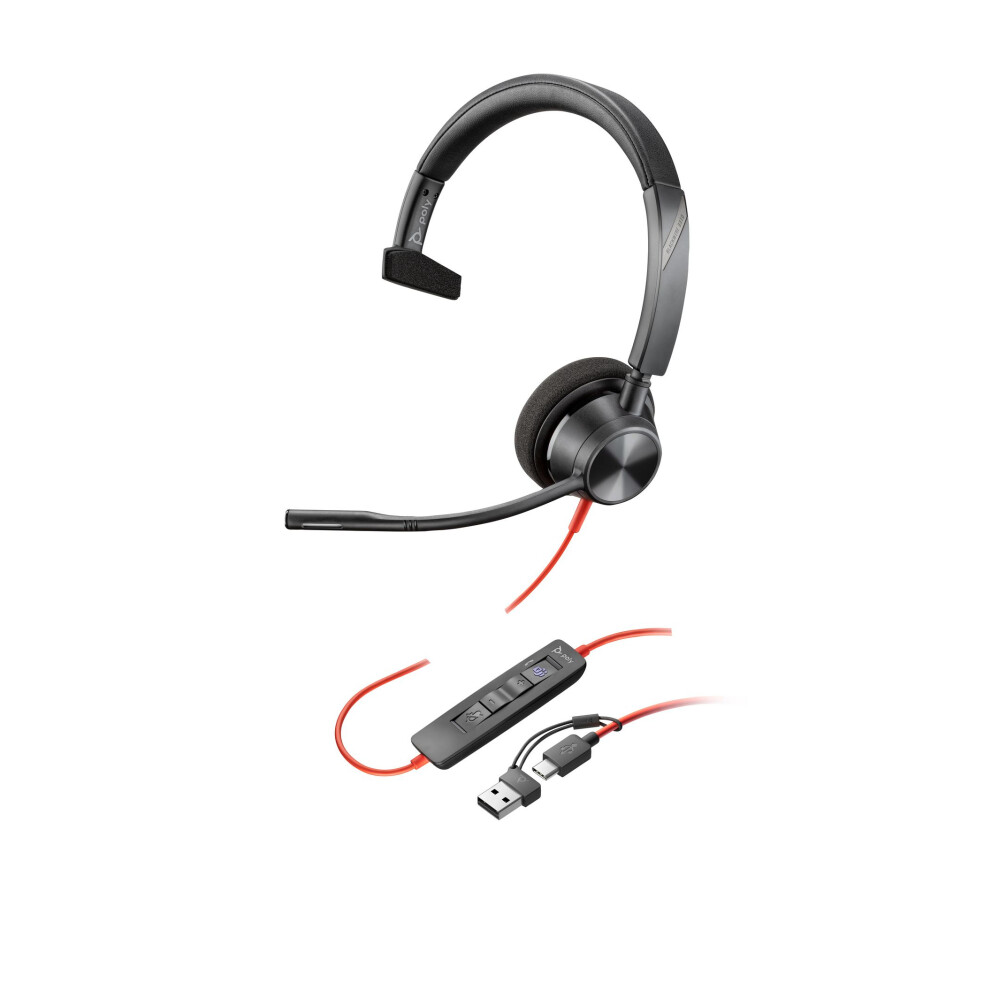 Poly Poly Blackwire 3310 Microsoft Teams Certified Headset +Usb-C/A Adapter Taa 5715063734940