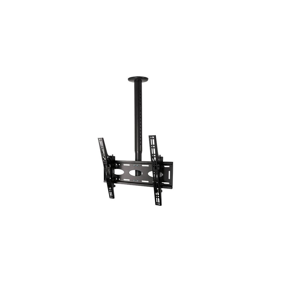 B-Tech Adjustable Drop Universal Flat Screen Ceiling Mount With Tilt 39" - 55" 50Kg Max Up To 600 X 400 Black 5019318084713