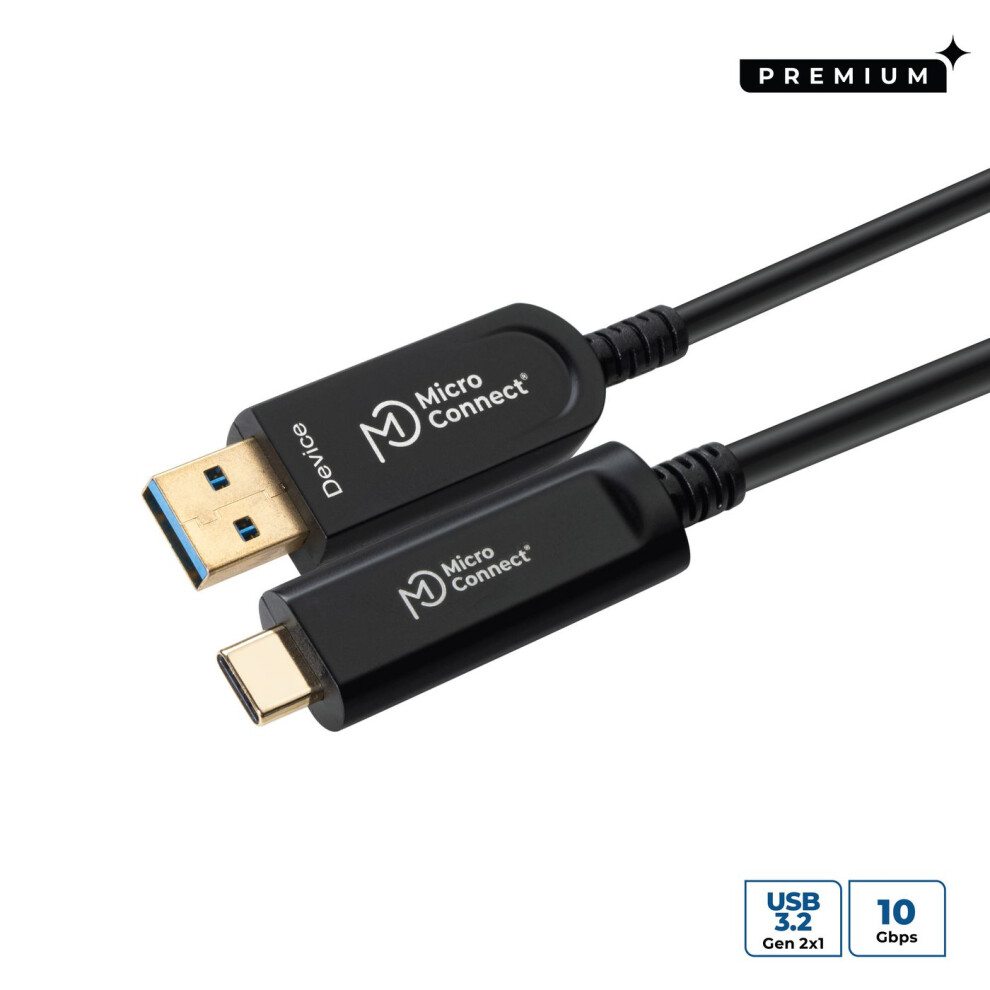 Microconnect Premium Optic Fiber Usb-C Usb 3.2 Gen 2 Type A Cable 10M 5704174890058