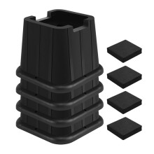 Bed Risers Heavy Duty, Adjustable Furniture Risers for Bed, Sofa, Table, Chair, Support to 1500 Lbs Set of 4