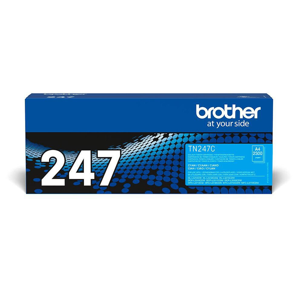 Brother The Tn-247C Cyan Toner Cartridge. Prints Up To 2300 Pages.