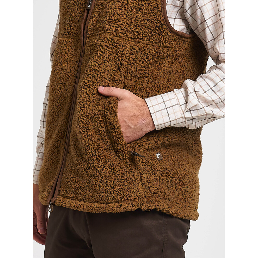 Jack Pyke Men's Camel Sherpa Fleece Sleeveless Gilet Xxxl