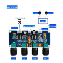 XH A901 NE5532 Placa de Tono Preamplificador Preamplificador con Ajuste de Volumen de Agudos y Graves Controlador de Tono para Placa de Amplificadores