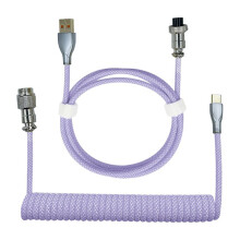 Typ-C Till USB-Datakabel Mekaniskt Tangentbord Spolad Kabel Flygkabel Gaming Tangentbord Kabel FjäDerkabel Lila