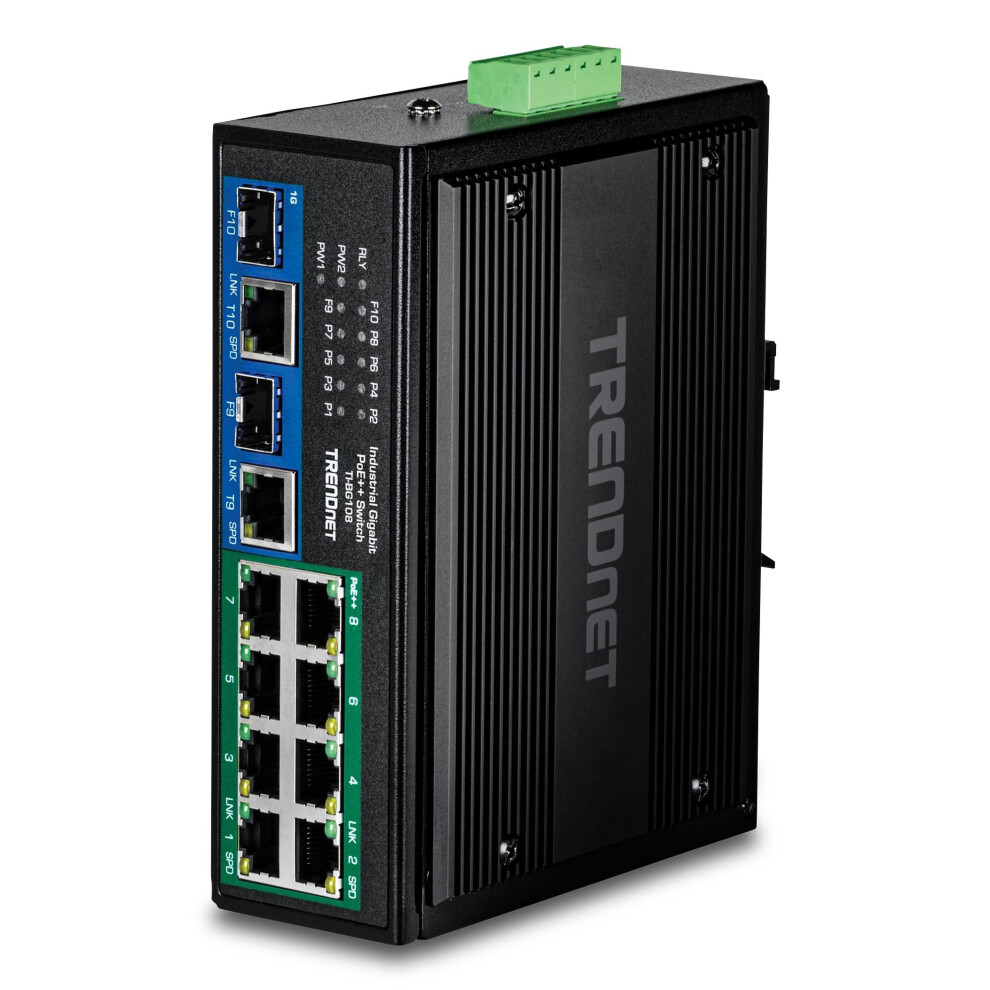Trendnet 10-Port Industrial Gigabit 400W Poe++ Din-Rail Switch 710931162943