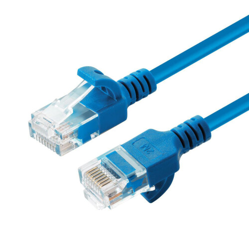 MicroConnect CAT6a U/UTP SLIM Network Cable 0.2m Blue