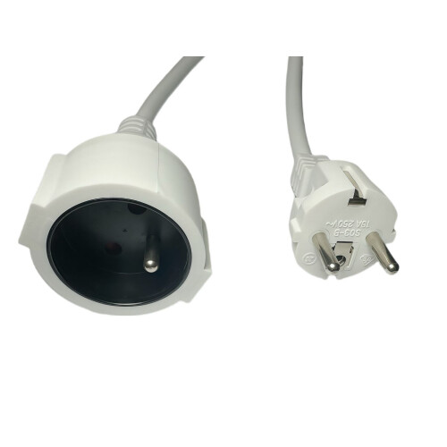 MicroConnect MicroConnect Power Extension Cord EU to French Type E 5m White