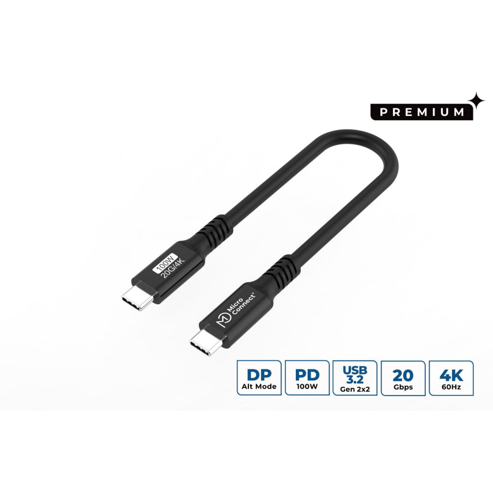 Microconnect Usb-C Cable 015M Premium 100W 20Gbps 4K60hz 5715328135628