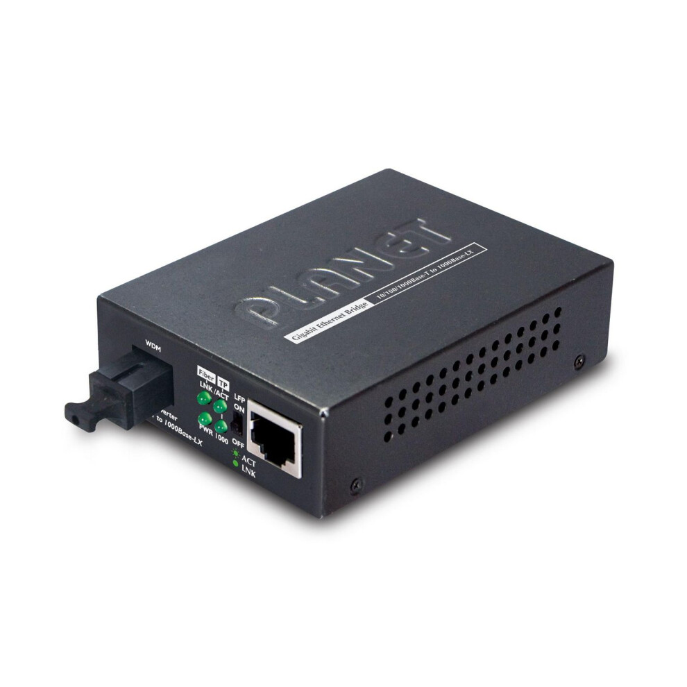 Planet 10/100/1000Base-T To 1000Base-Lx (Wdm) Media Converter Tx:1310nm~15Km 4711213686894