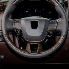Car Wood Grain Steering Wheel Trim Frame Cover Sticker Car Inner Accessories for Alphard 40 Series 2023+ LHD