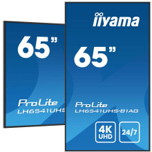 iiyama 65" 3840x2160 4K UHD IPS panel 25% Haze Landscape and Portrait mode 24/7