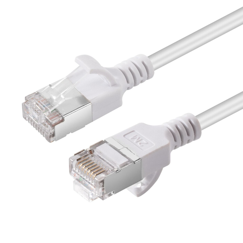 Microconnect Cat6a U-Ftp Slim Lszh 0.25M Network Cable White 5715063027417