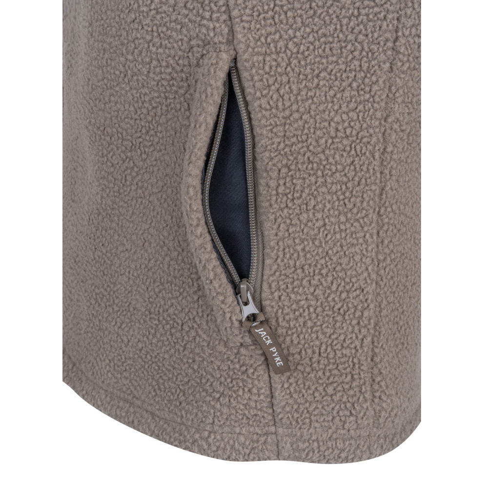 Jack Pyke Ladies Half Zip Sherpa Fleece Pullover Shiitake X-Small