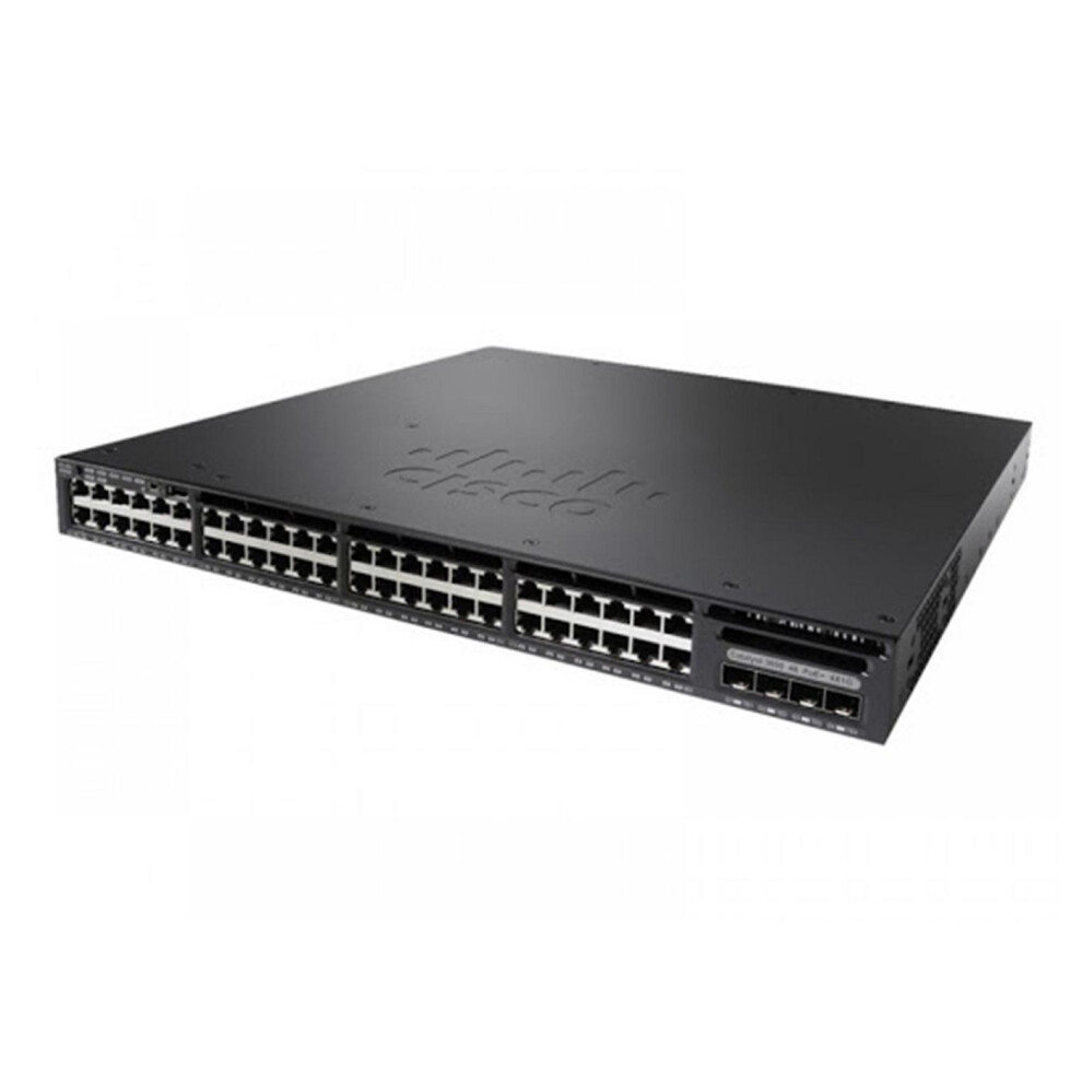Cisco Catalyst 3650-48Fs-L Standalone 1U 48 X 10/100/1000 Ethernet Poe+ 4X1g Uplink Ports Dram 4Gb Flash 2Gb 1025W Lan Base 5715328117044