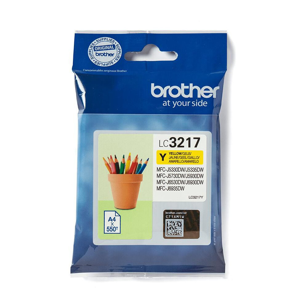 Brother The Brother Lc3217y Ink Cartridge Ã¢Â Single Pack. Prints 550 Pages. Yellow 5715063277317