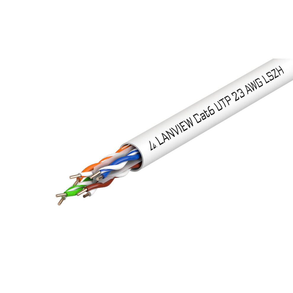 Lanview 305M Cat6 U-Utp Cable 4X2xawg23 Lszh White 5704174318545