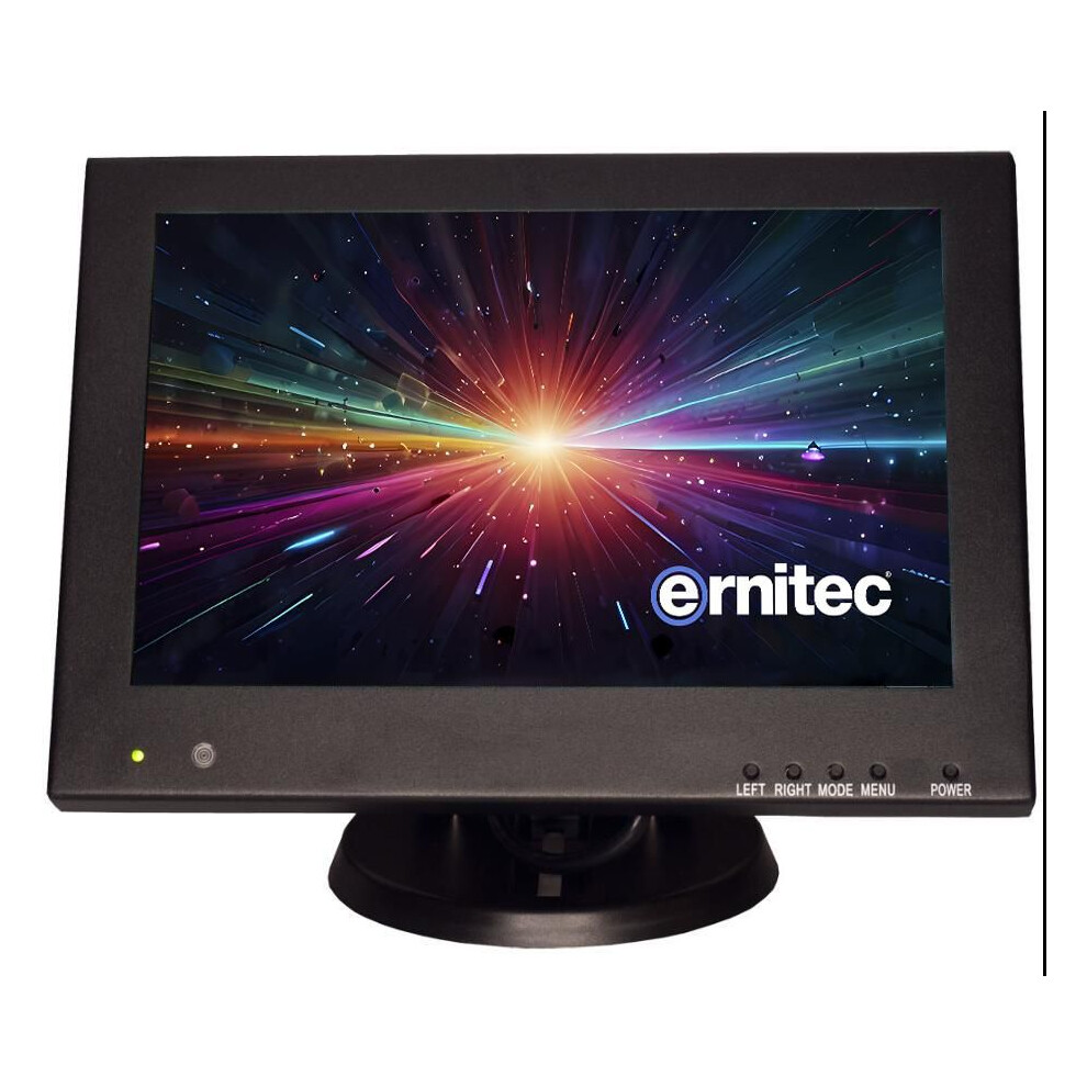 Ernitec 10" 24/7 Hd Surveillance Monitor. 1280X800 Pixels. 1X Hdmi 2.0 1X Vga 2X Bnc Inputs. 1X Bnc Output 2X Speakers Psu. 5715063680322